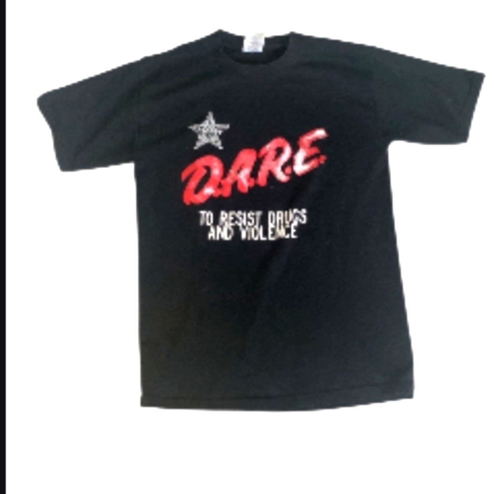 Vintage Dare Tee M 90s Black Crewneck Cotton Resist Drugs Violence Short Sleeve